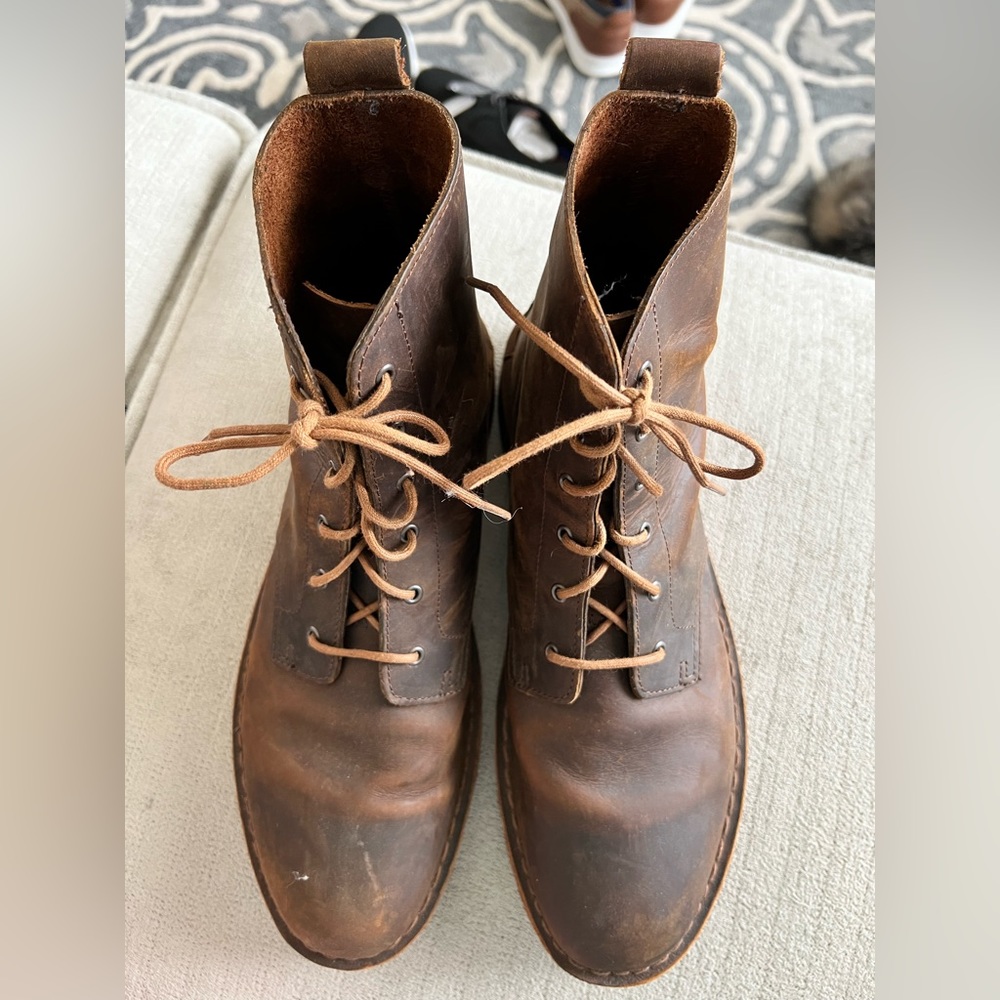 CLARKS Men's Original Leather Brown Desert Chukka Lace Up Boots, size 10.5